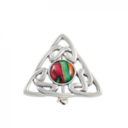 Celtic Triple Knot Triangle Brooch